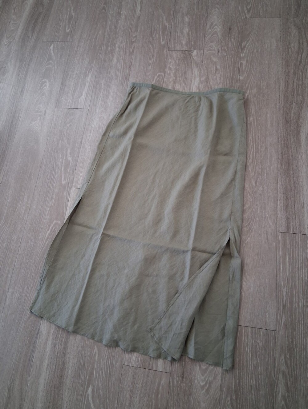 J. Crew Gwyneth Slip Skirt In Linen Dusty Fatigue